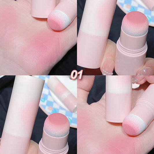 Yunrou Soft Fog Blush Stick - Energetic and Bouncy, Korean Style, Brightening, Dual-Use for Lips and Cheeks