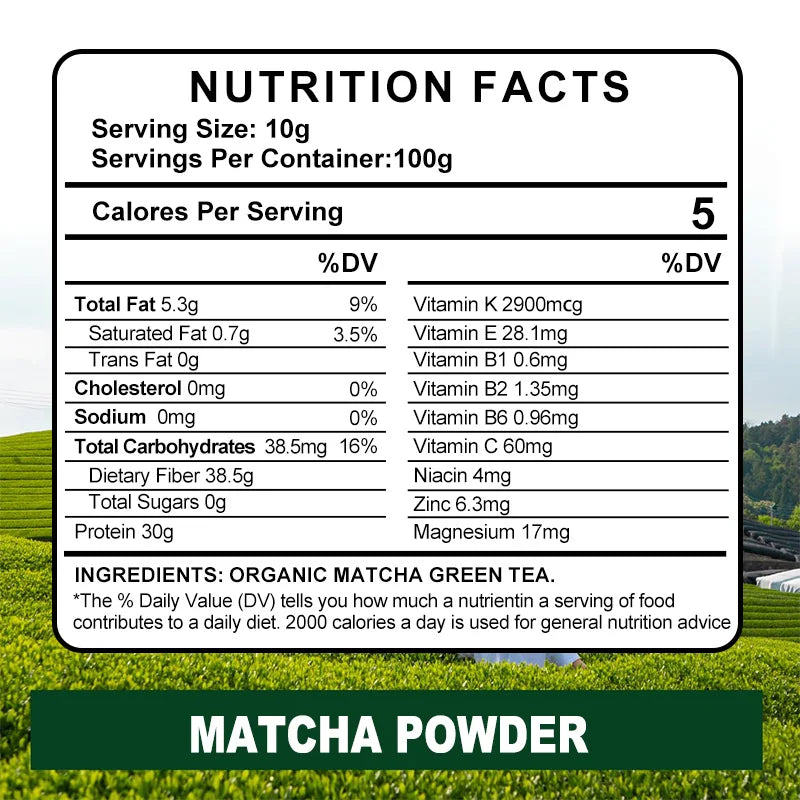 Organic Matcha Supplement - for All Day Energy, Mental Clarity & Immunity & Premium for Gut Health, Weight Loss & DIY