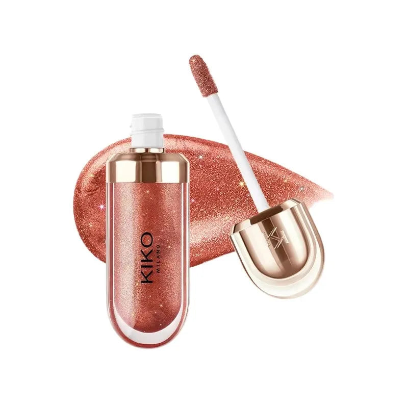 KIKO 3D Liquid Lip Glaze Transparent Lip Gloss Mirror Lipstick Nourishing Glossy Full Lips Not Fading Milk Tea Bean Paste Makeup
