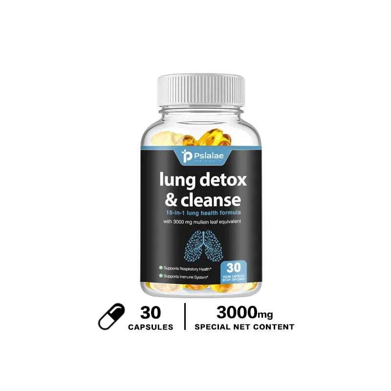 Lung Detox & Cleanse Capsules - Supports Bronchial and Respiratory Health, Promoting Lung Cleansing and Detoxification