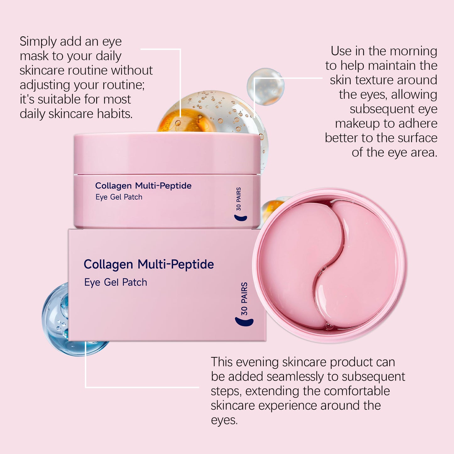 Collagen Multi-peptide Eye Gel Patch Firming Lifting Reduce Wrinkles Fade Fine Lines Anti Dark Circles Moisturizing Eye Patches