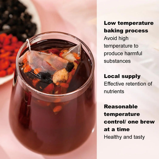 Ginseng Five Treasures Tea Kidney Tea, Natural Chinese Herbal Tea, Kidney Cleanse Detox Tea for Men & Women, 6 Ingredients