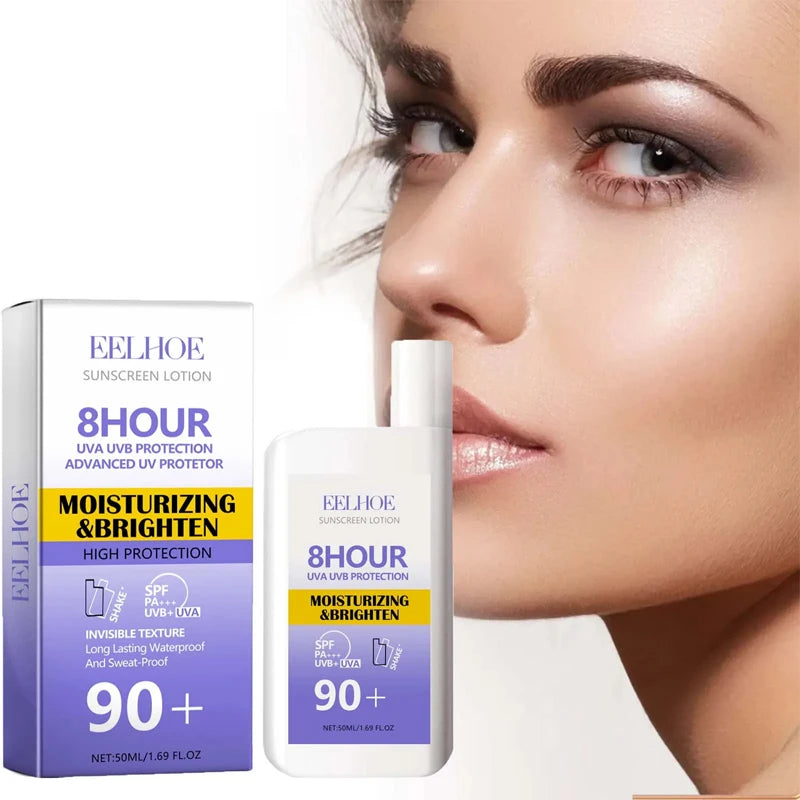 SPF 50+ Sunscreen Lotion Cream Long-Lasting Sun Protection Lightweight Non-Greasy Sun Block Prevent Sunburn Face Body Skin Care