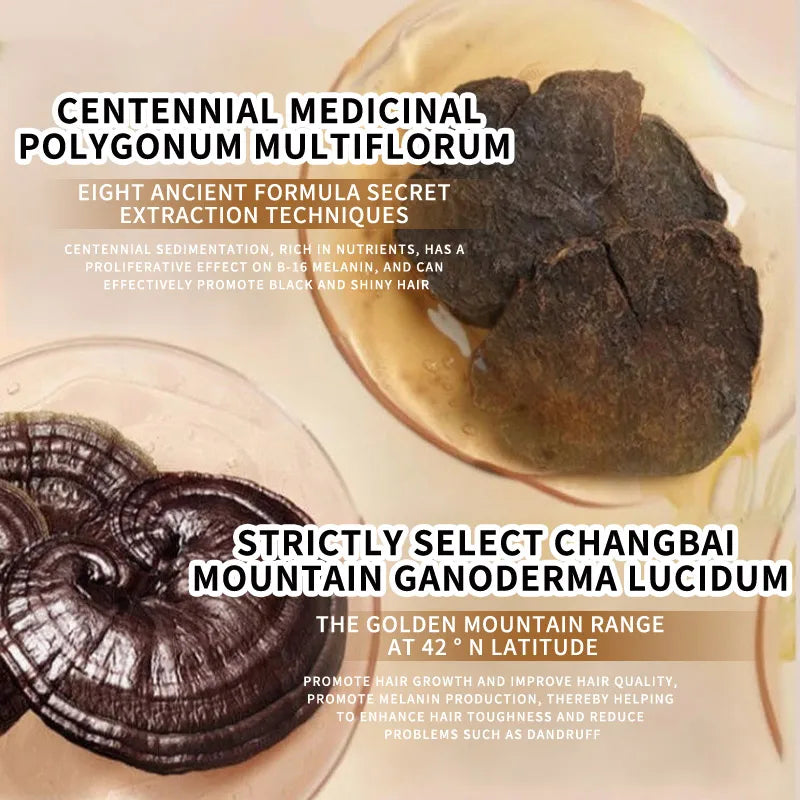 Natural Black Hair Shampoo Soap Handmade Bar With Ganoderma Polygonum Multiflorum Nourishing Shiny Hair Herbal Hair Growth Soap
