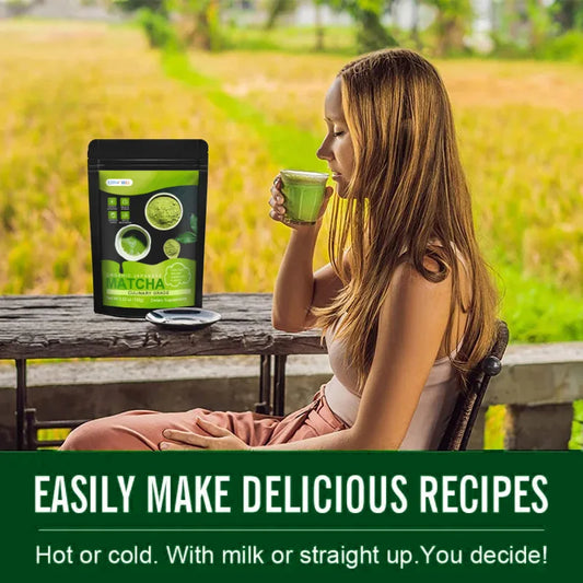 Organic Matcha Supplement - for All Day Energy, Mental Clarity & Immunity & Premium for Gut Health, Weight Loss & DIY