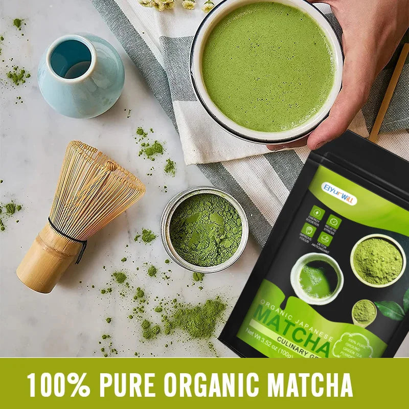 Organic Matcha Supplement - for All Day Energy, Mental Clarity & Immunity & Premium for Gut Health, Weight Loss & DIY