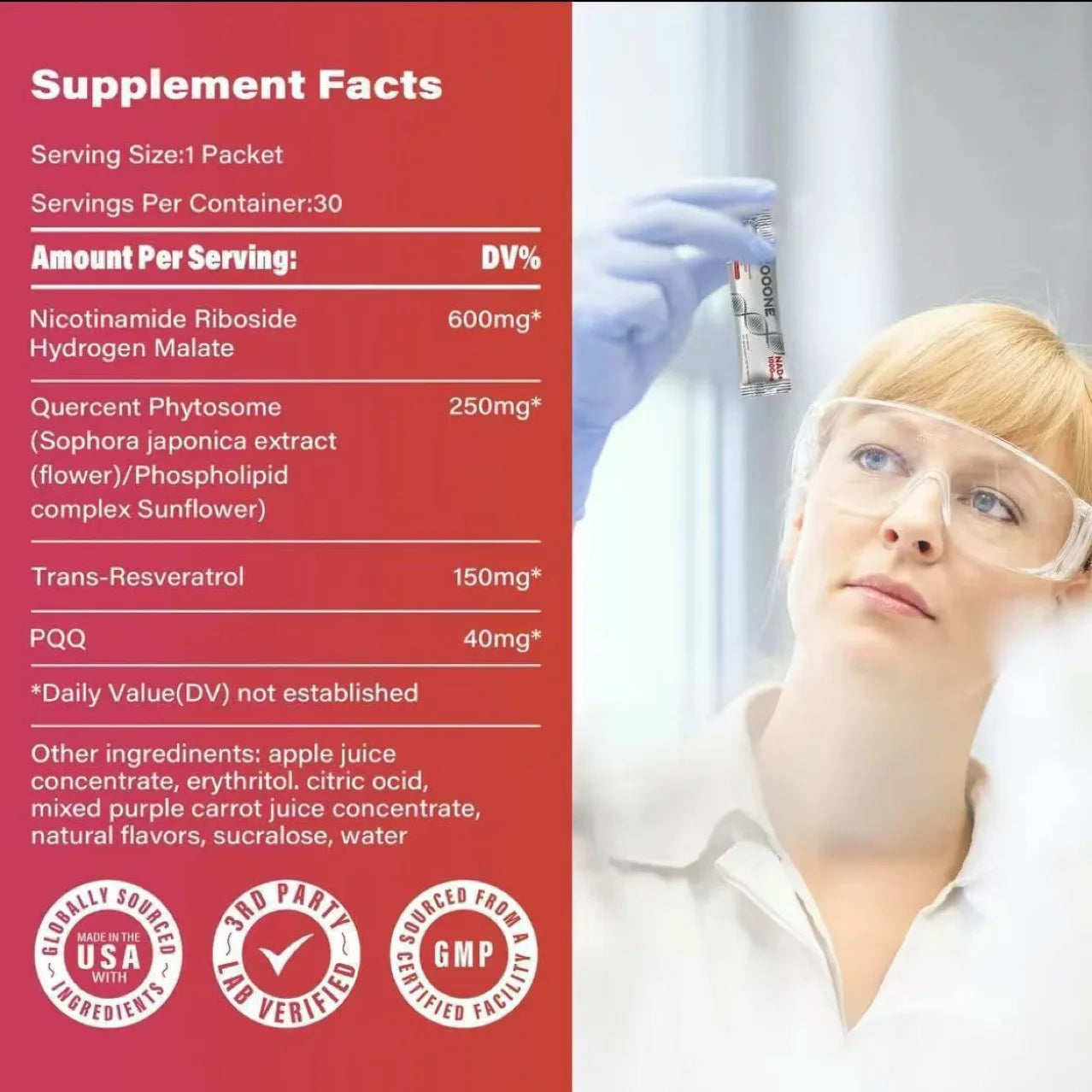 NAD+ Supplement - Nicotinamide Riboside & Resveratrol Liquid 1000mg for Men & Women Cellular Energy Advanced NAD Booster 30 CT