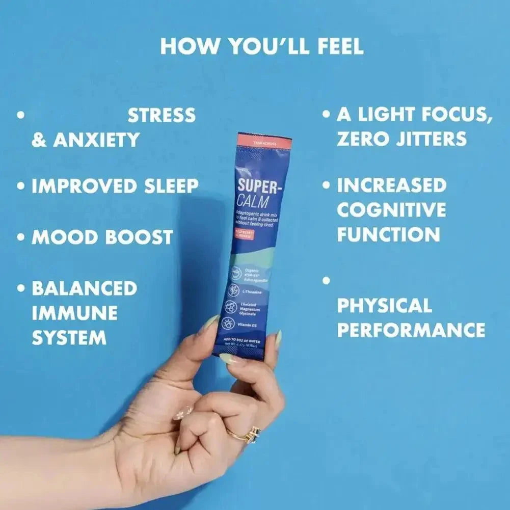 SUPERCALM Powdered Drink Mix Soothe Mind Relieve Anxiety Promote Muscle Recovery Electrolyte Vitamin Supplement for Relaxation