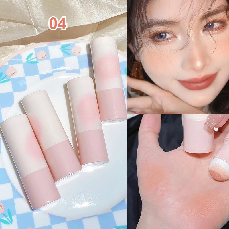 Yunrou Soft Fog Blush Stick - Energetic and Bouncy, Korean Style, Brightening, Dual-Use for Lips and Cheeks
