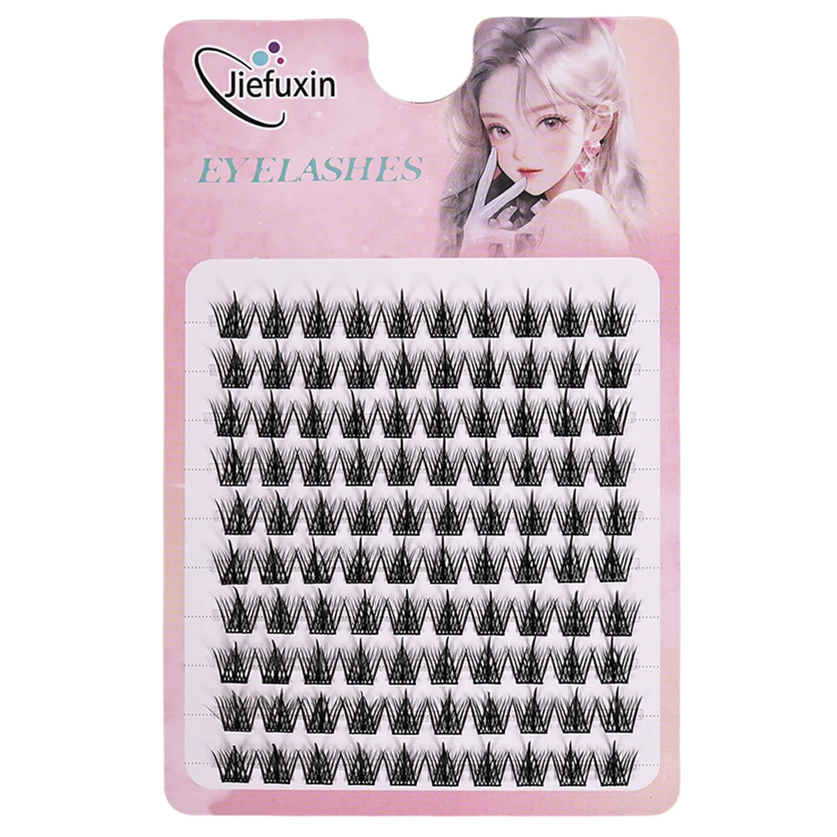 Jiefuxin DIY Lashes Fox Eye Manga False Eyelashes Large Capacity Tapered Thick Segmented Individual Cluster Lash Extensions