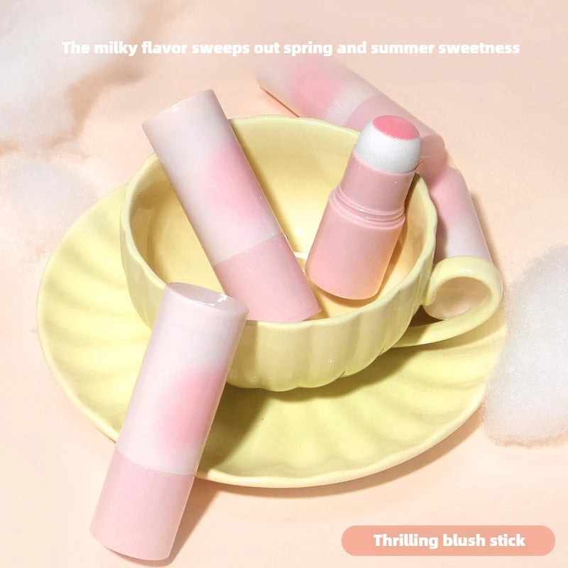 Yunrou Soft Fog Blush Stick - Energetic and Bouncy, Korean Style, Brightening, Dual-Use for Lips and Cheeks