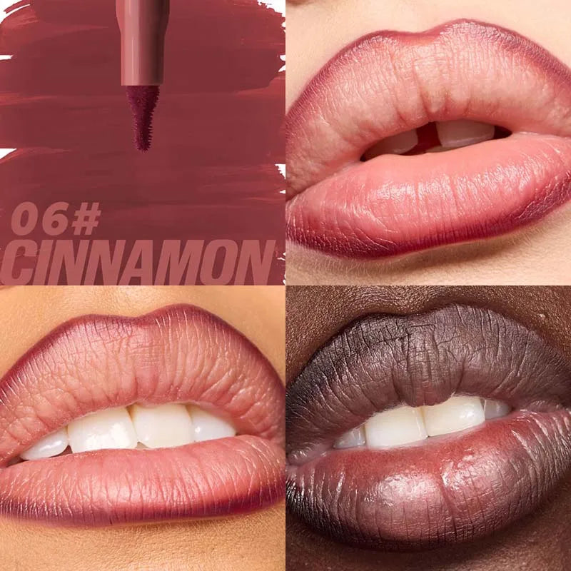 Velvet Brown Lip Liner Pencil Nude Matte Waterproof Non-stick Cup Cherry Red Lip Liner Lip Contour Pen Lipstick Makeup For Woman