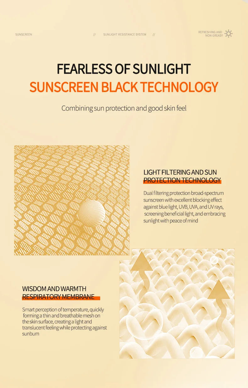 SPF 50+ Sunscreen Lotion Cream Long-Lasting Sun Protection Lightweight Non-Greasy Sun Block Prevent Sunburn Face Body Skin Care