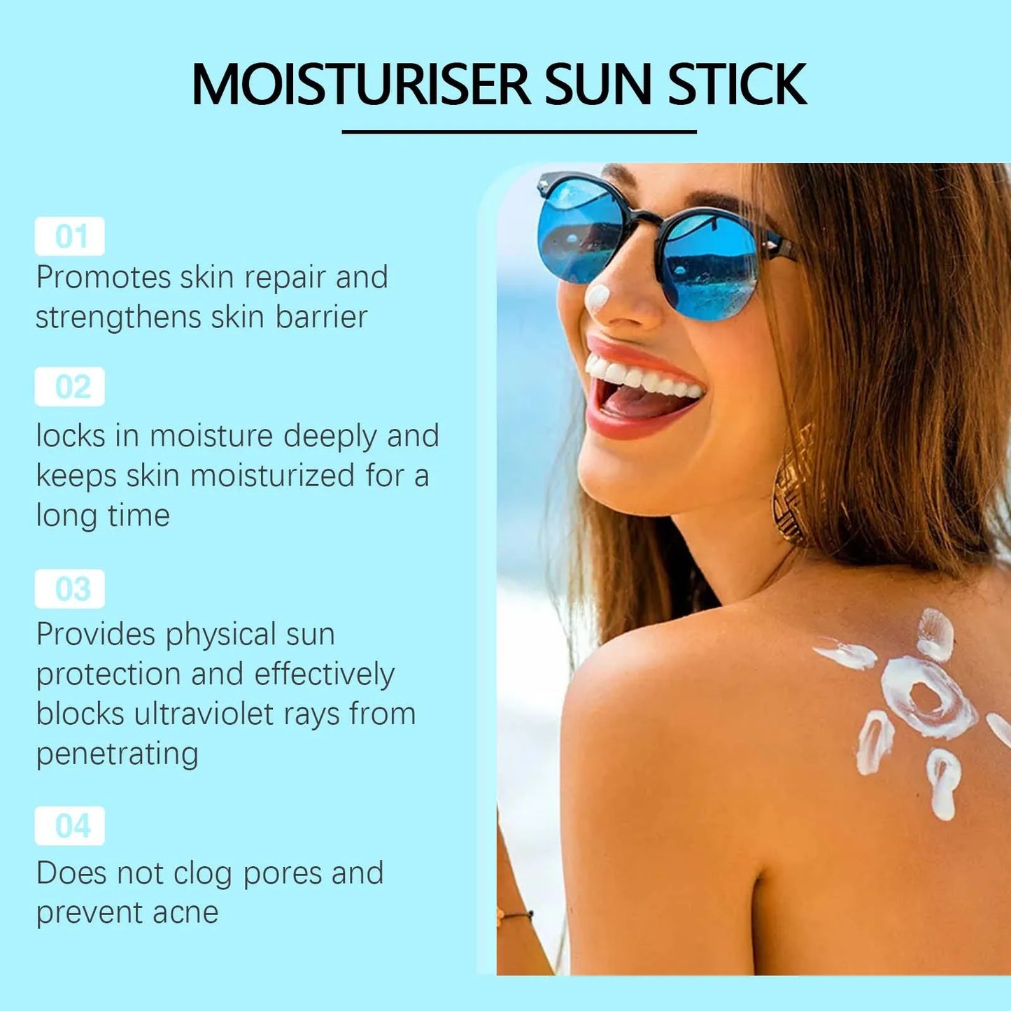 SPF 50+ Sunscreen Lotion Cream Long-Lasting Sun Protection Lightweight Non-Greasy Sun Block Prevent Sunburn Face Body Skin Care