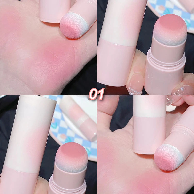 Yunrou Soft Fog Blush Stick - Energetic and Bouncy, Korean Style, Brightening, Dual-Use for Lips and Cheeks