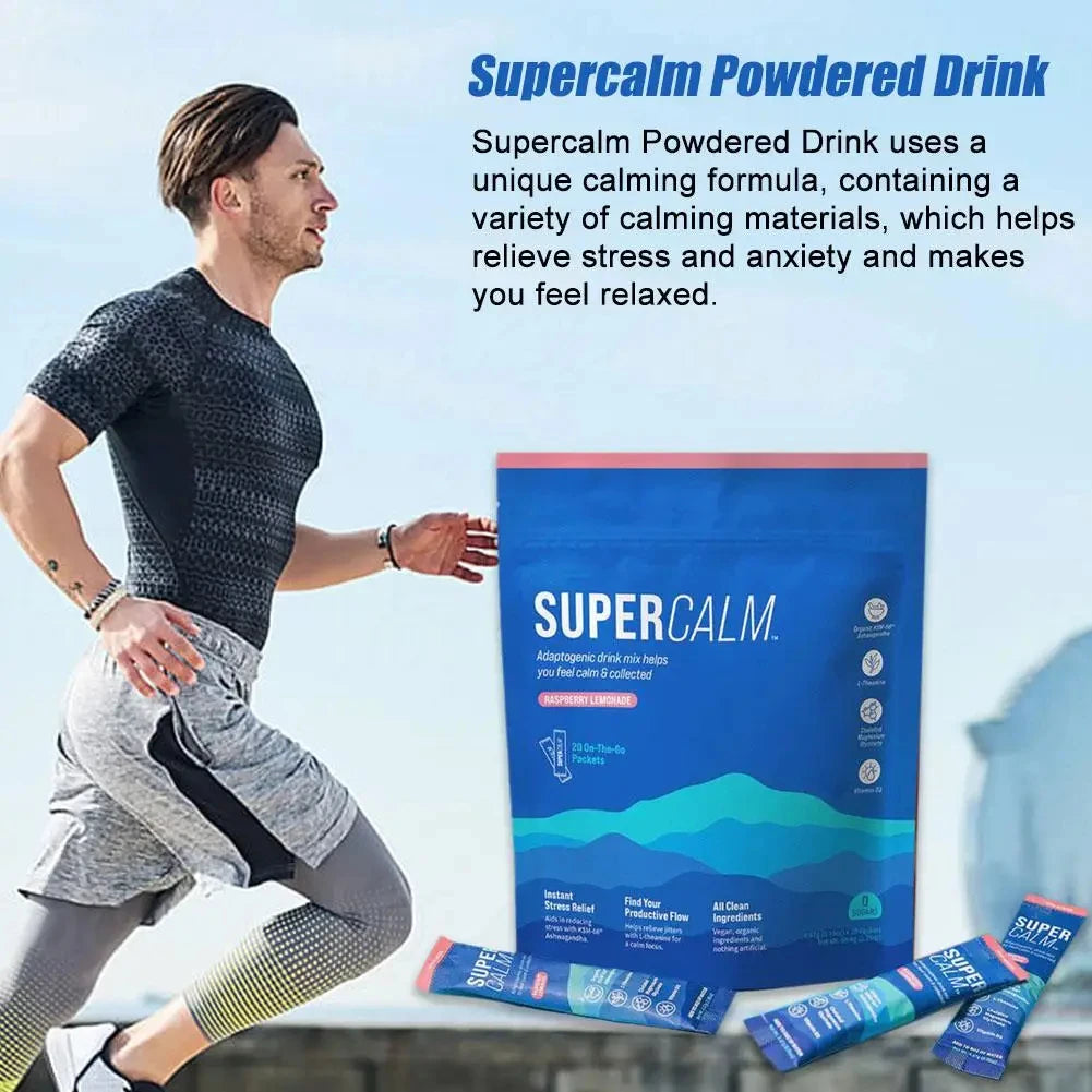 SUPERCALM Powdered Drink Mix Soothe Mind Relieve Anxiety Promote Muscle Recovery Electrolyte Vitamin Supplement for Relaxation