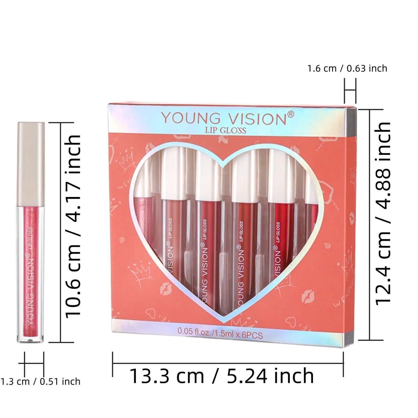6Pcs/8Pcs matte color lasting lip gloss set three-dimensional plastic lips waterproof anti-sweat non-stick cup lipstick set