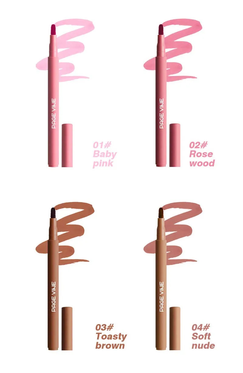 Velvet Brown Lip Liner Pencil Nude Matte Waterproof Non-stick Cup Cherry Red Lip Liner Lip Contour Pen Lipstick Makeup For Woman