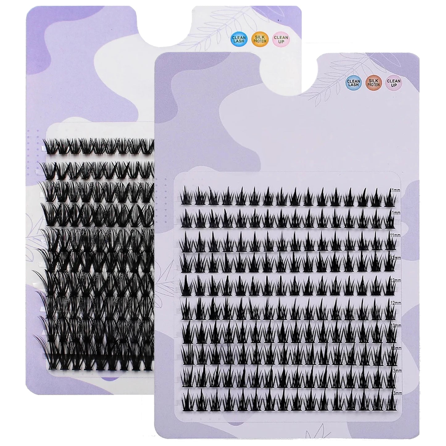Jiefuxin DIY Lashes Fox Eye Manga False Eyelashes Large Capacity Tapered Thick Segmented Individual Cluster Lash Extensions
