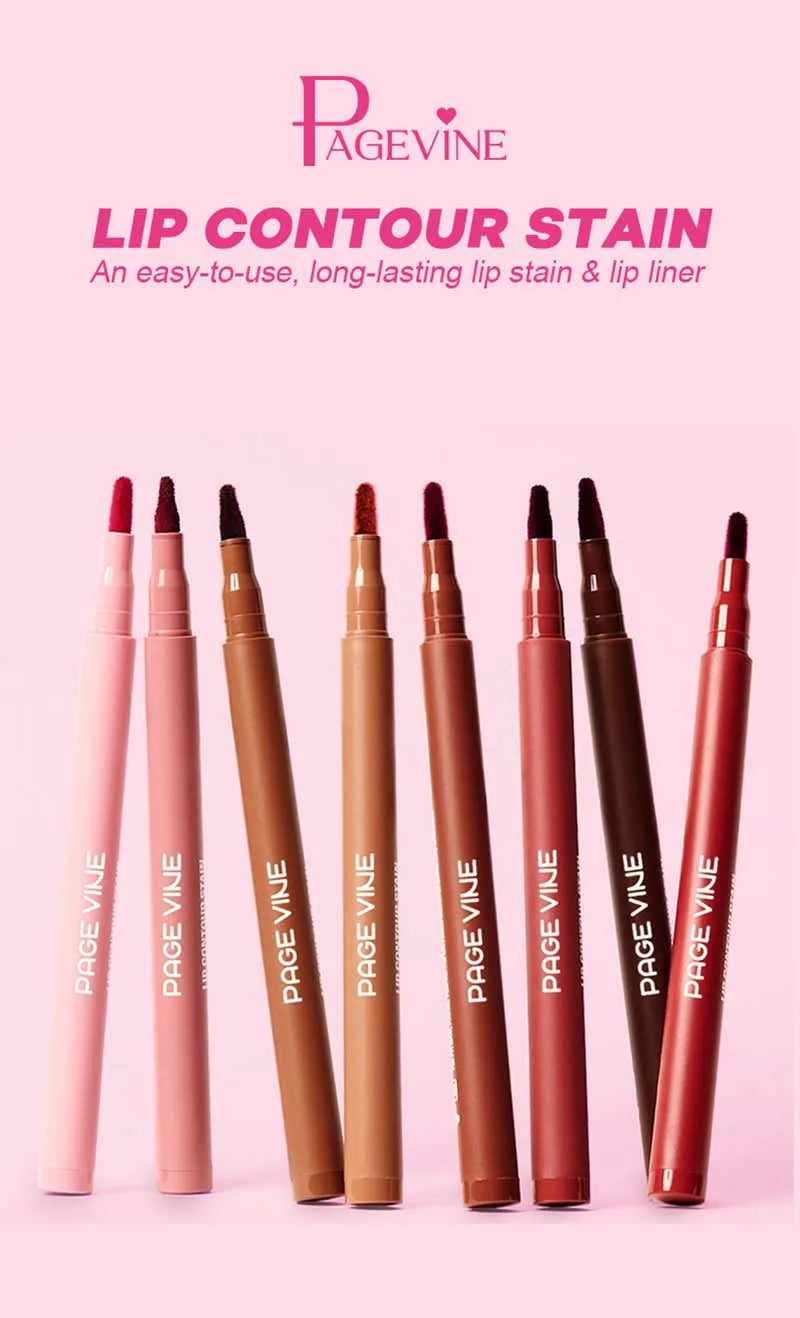 Velvet Brown Lip Liner Pencil Nude Matte Waterproof Non-stick Cup Cherry Red Lip Liner Lip Contour Pen Lipstick Makeup For Woman