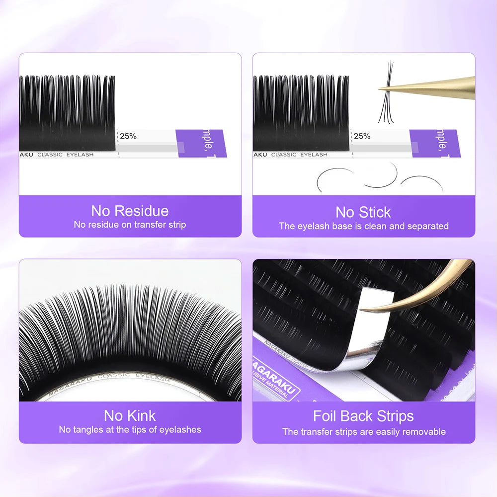 NAGARAKU Classic Eyelash Extension All Size Faux Mink Individual False lash Natural Soft Lashes Cils Makeup C D