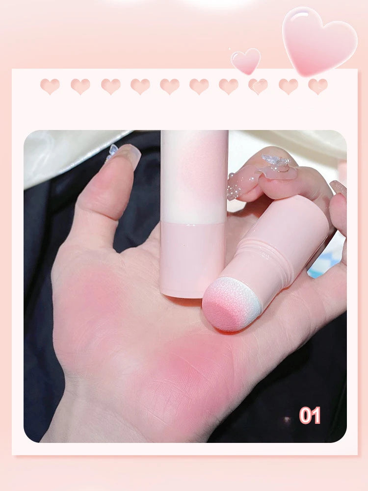 Yunrou Soft Fog Blush Stick - Energetic and Bouncy, Korean Style, Brightening, Dual-Use for Lips and Cheeks