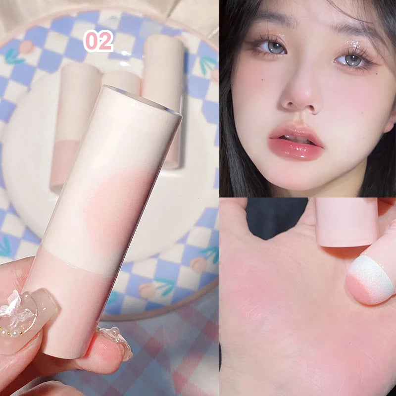 Yunrou Soft Fog Blush Stick - Energetic and Bouncy, Korean Style, Brightening, Dual-Use for Lips and Cheeks
