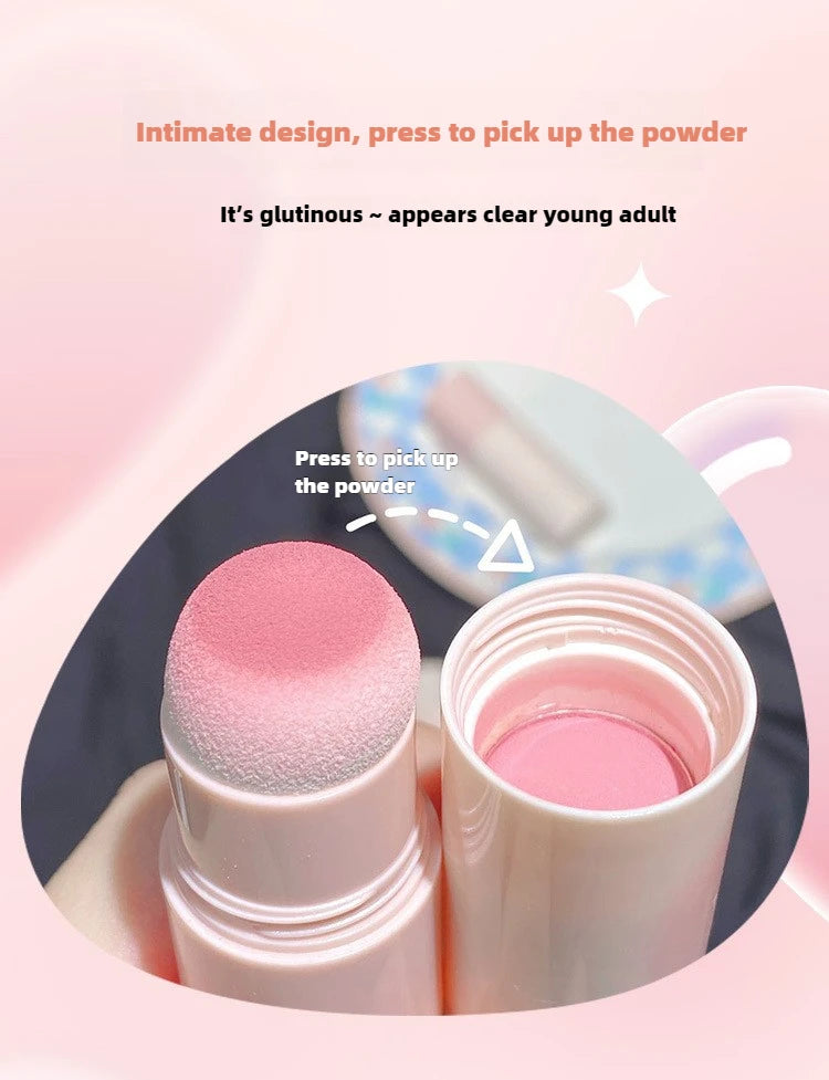 Yunrou Soft Fog Blush Stick - Energetic and Bouncy, Korean Style, Brightening, Dual-Use for Lips and Cheeks