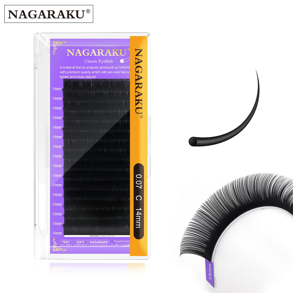 NAGARAKU Classic Eyelash Extension All Size Faux Mink Individual False lash Natural Soft Lashes Cils Makeup C D