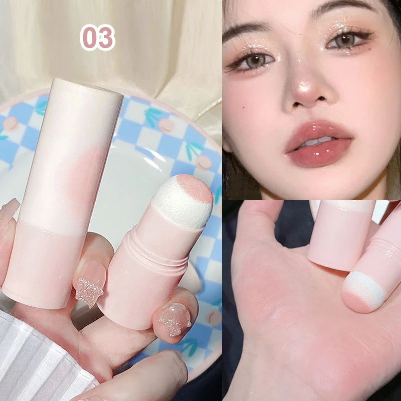 Yunrou Soft Fog Blush Stick - Energetic and Bouncy, Korean Style, Brightening, Dual-Use for Lips and Cheeks