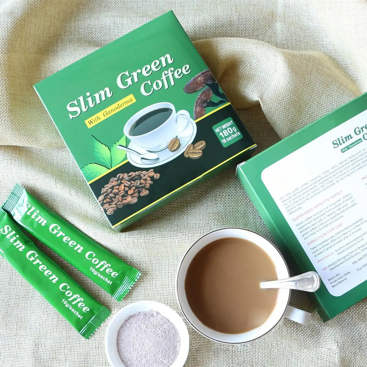18 Pcs/Box Premium Slim Green Coffee For Weight Loss Super Safe Fast Slim Fat Burning Detoxification Control Appetite Products