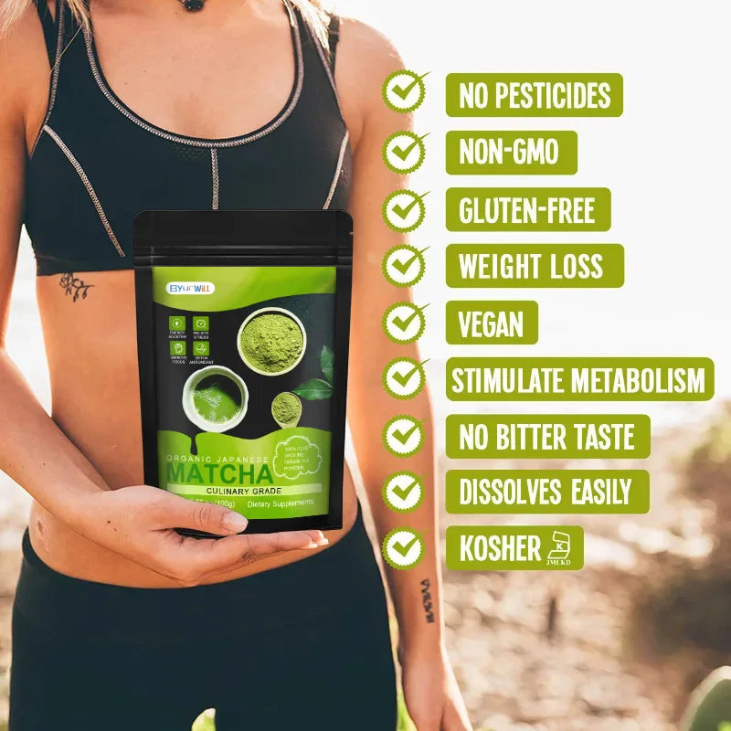Organic Matcha Supplement - for All Day Energy, Mental Clarity & Immunity & Premium for Gut Health, Weight Loss & DIY