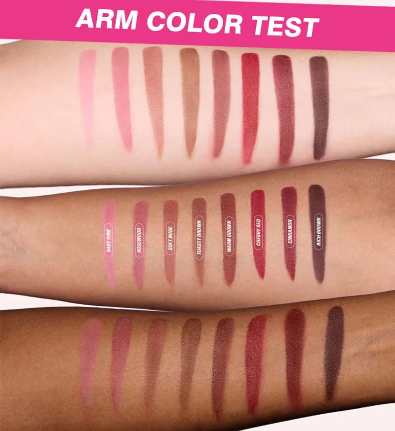 Velvet Brown Lip Liner Pencil Nude Matte Waterproof Non-stick Cup Cherry Red Lip Liner Lip Contour Pen Lipstick Makeup For Woman