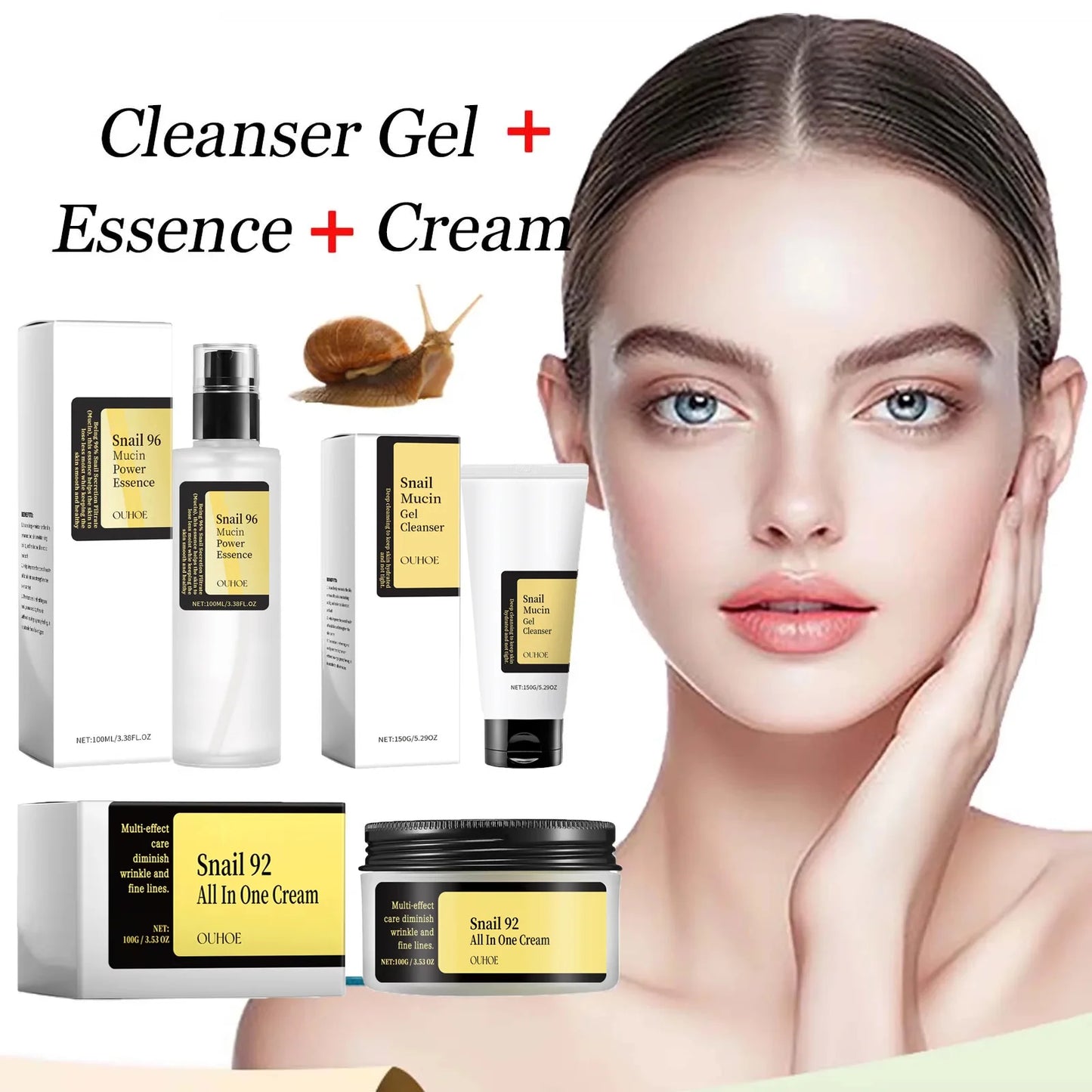 Precious Snail 96 Mucin Power Essence/Cleanser/Cream Moisturizing Smoothing Nourishing Firming Skin Cosmetics Facial Skin Care