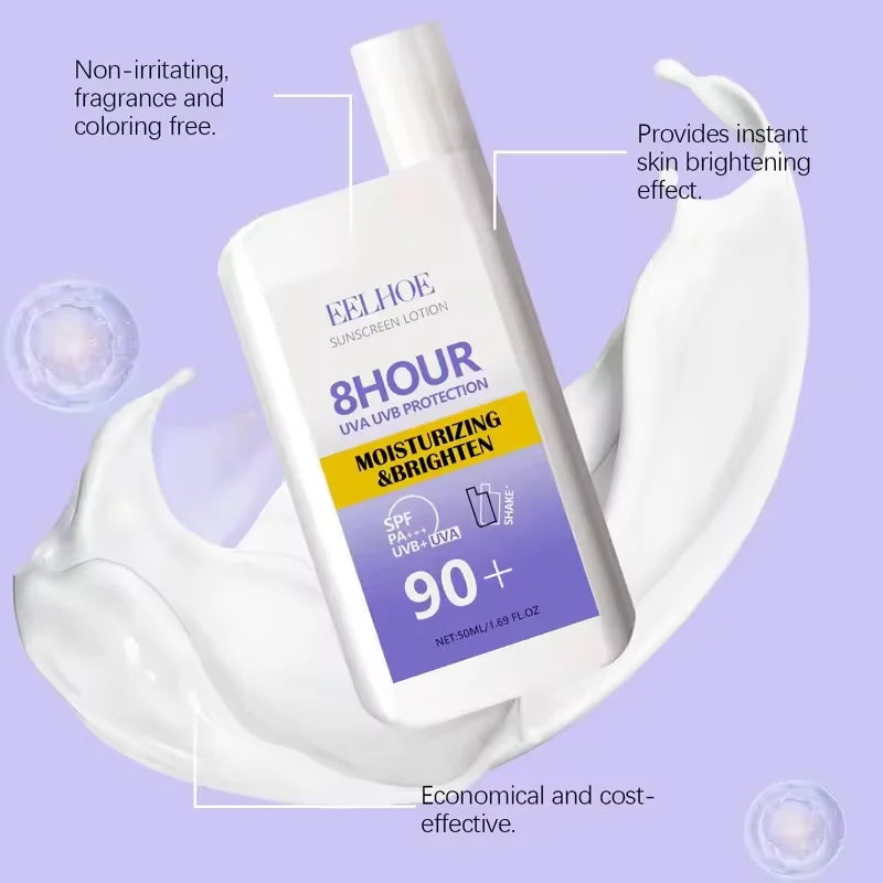 SPF 50+ Sunscreen Lotion Cream Long-Lasting Sun Protection Lightweight Non-Greasy Sun Block Prevent Sunburn Face Body Skin Care