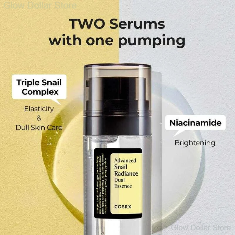 COSRX Niacinamide 5%+Snail Mucin 74% Dual Essence Advanced Snail Radiance Hydrating Anti Aging Face Serum Korean Skin Care 80ml