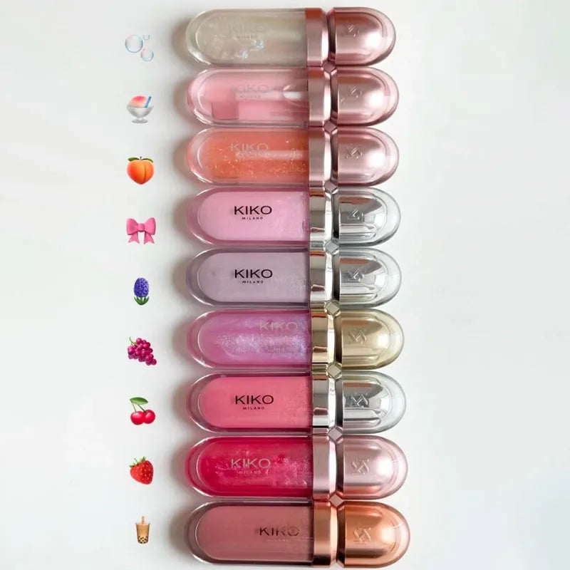 KIKO 3D Liquid Lip Glaze Transparent Lip Gloss Mirror Lipstick Nourishing Glossy Full Lips Not Fading Milk Tea Bean Paste Makeup