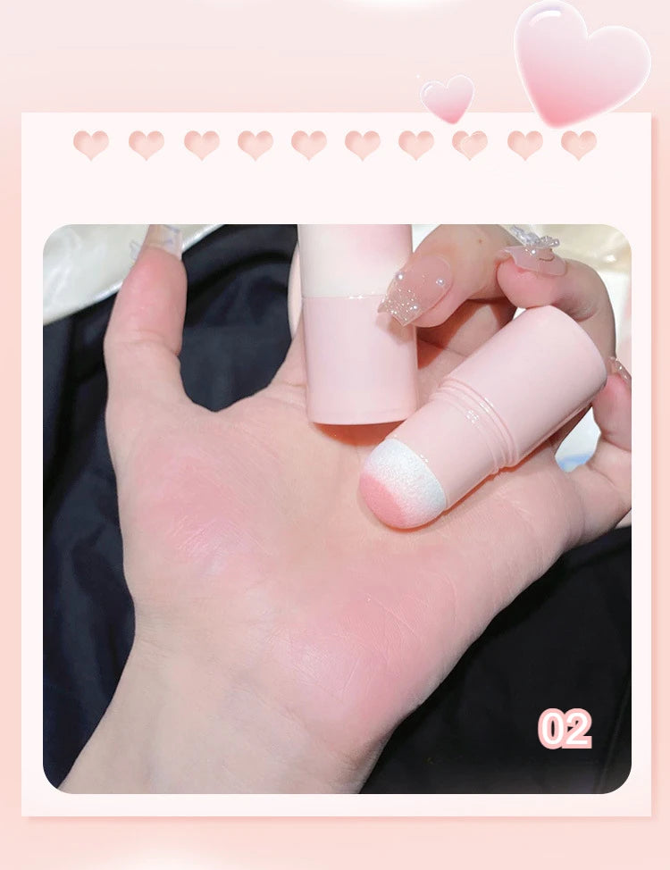 Yunrou Soft Fog Blush Stick - Energetic and Bouncy, Korean Style, Brightening, Dual-Use for Lips and Cheeks