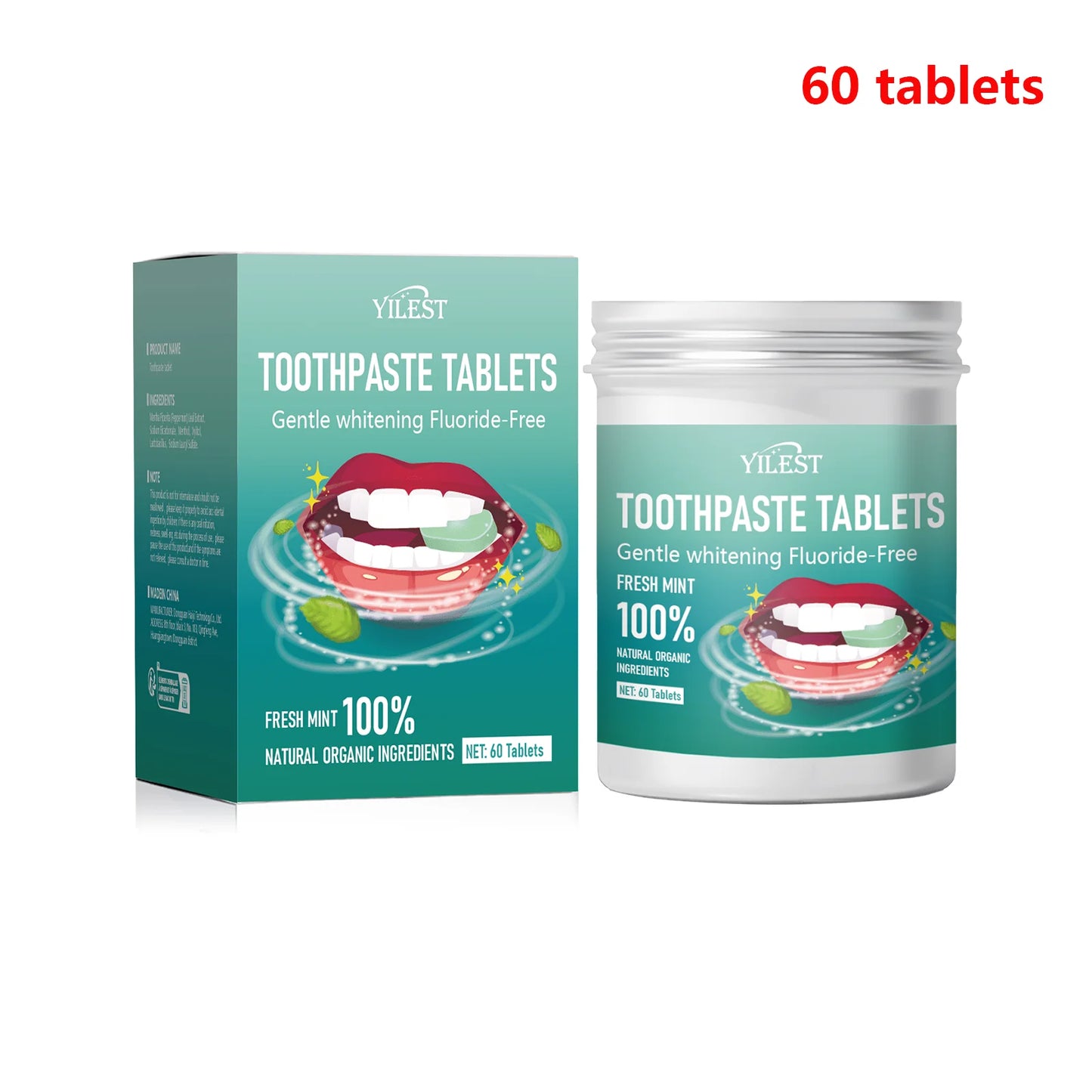 60/30 Tablets Mint Flavors Toothpaste Tablets Improve Bad Breath Remove Smoke Stains Fresh Oral Hygiene Solid Toothpaste Tablet