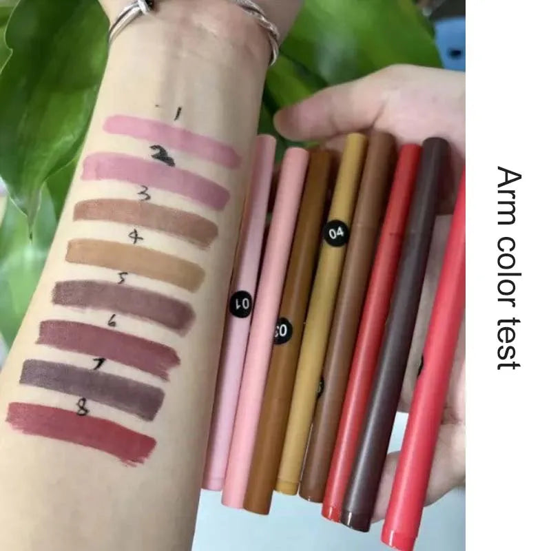 Velvet Brown Lip Liner Pencil Nude Matte Waterproof Non-stick Cup Cherry Red Lip Liner Lip Contour Pen Lipstick Makeup For Woman