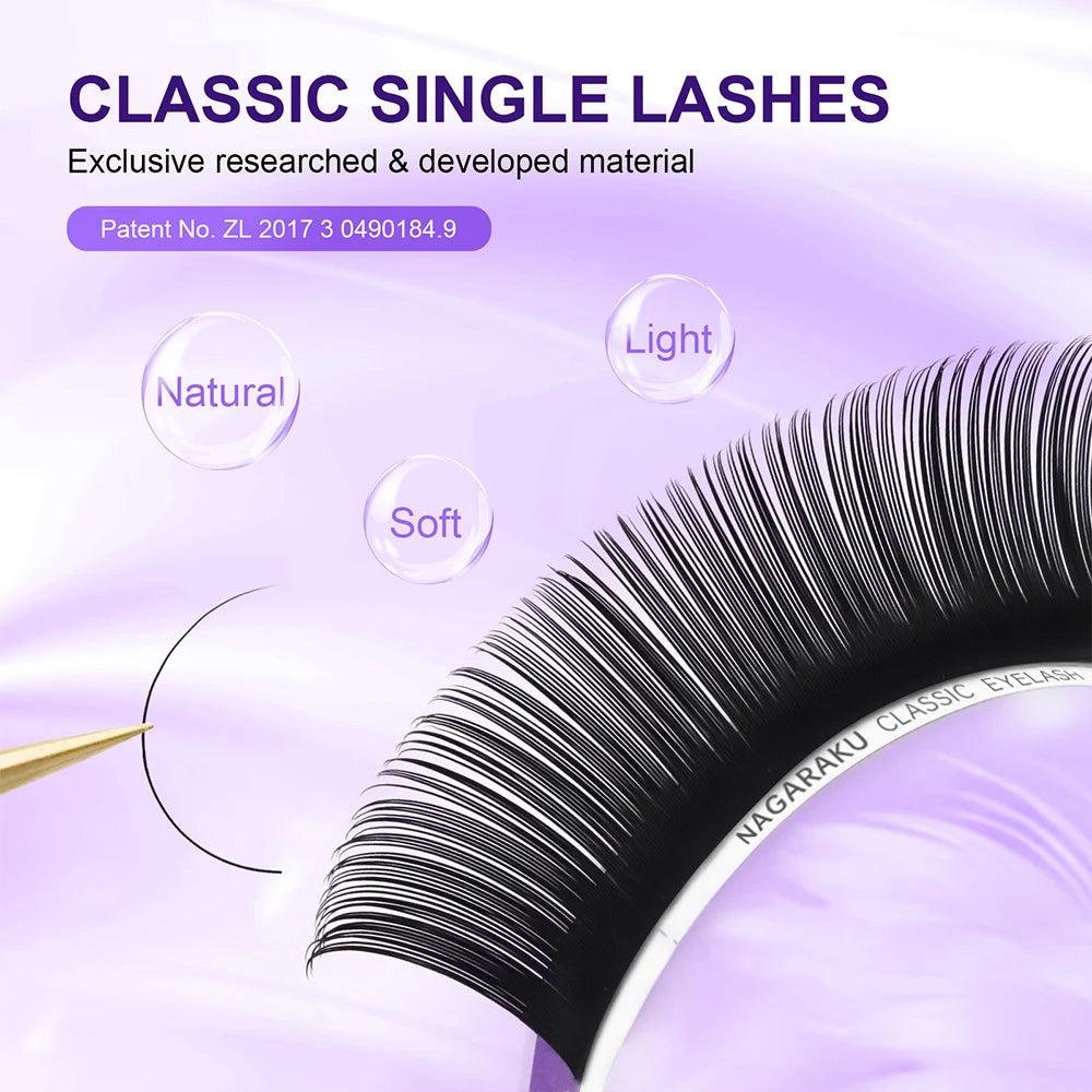 NAGARAKU Classic Eyelash Extension All Size Faux Mink Individual False lash Natural Soft Lashes Cils Makeup C D