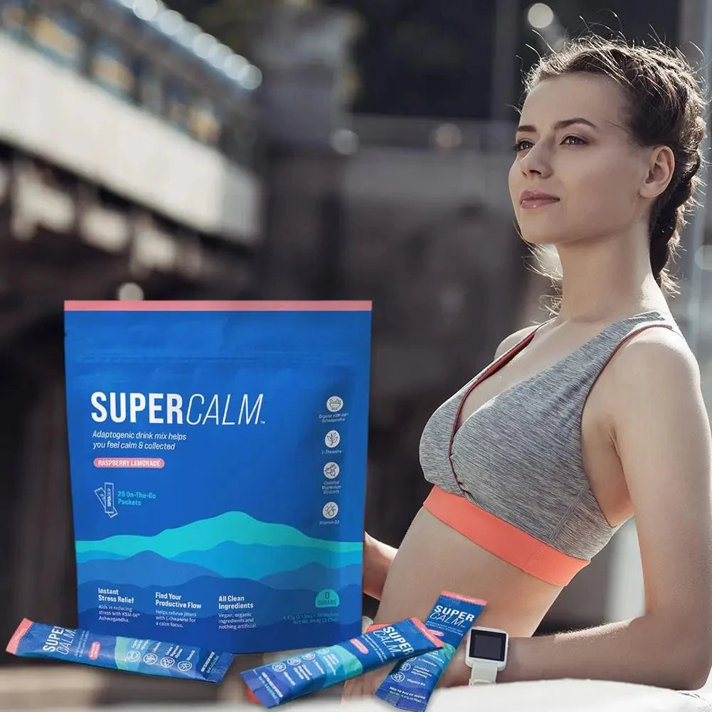 SUPERCALM Powdered Drink Mix Soothe Mind Relieve Anxiety Promote Muscle Recovery Electrolyte Vitamin Supplement for Relaxation