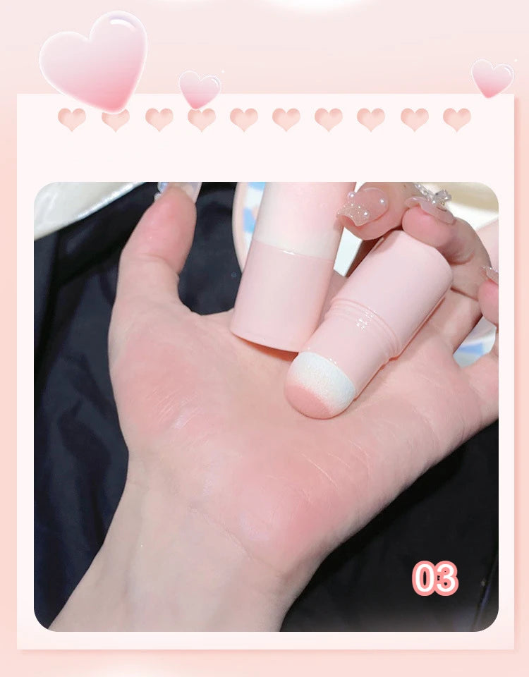 Yunrou Soft Fog Blush Stick - Energetic and Bouncy, Korean Style, Brightening, Dual-Use for Lips and Cheeks