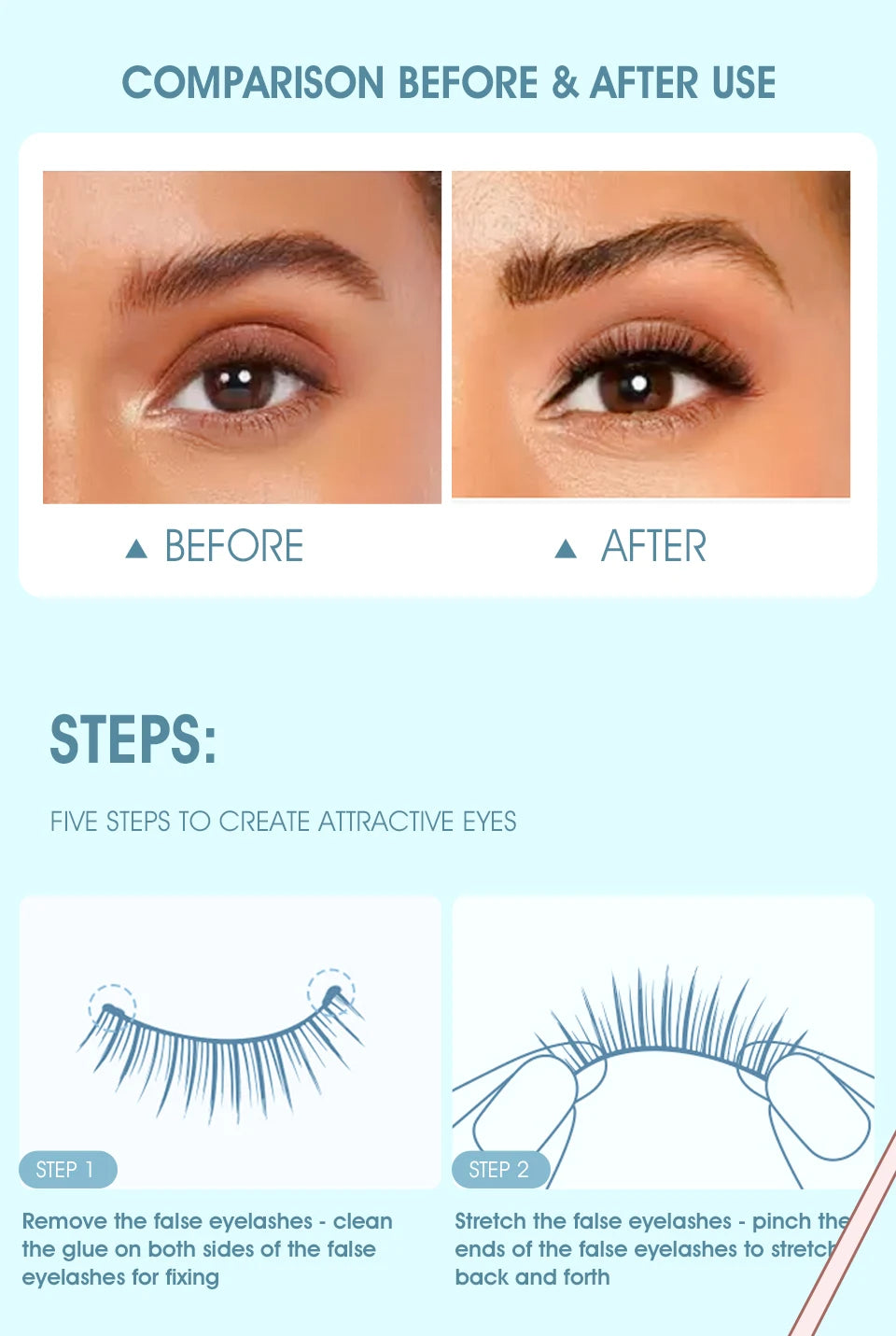 IMAGIC 5ml False Eyelash Extension Glue Waterproof Fast Dry Long Lasting Strong No Irritation Transparent Eyelash Primer Tools