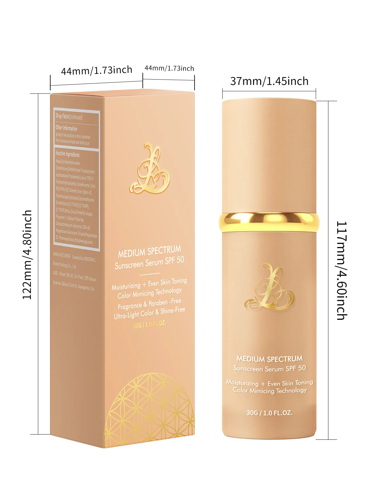 Four-in-one color-changing liquid foundation,with SPF50+ longwearing and no makeup removal, no powder sticking, moisturizing