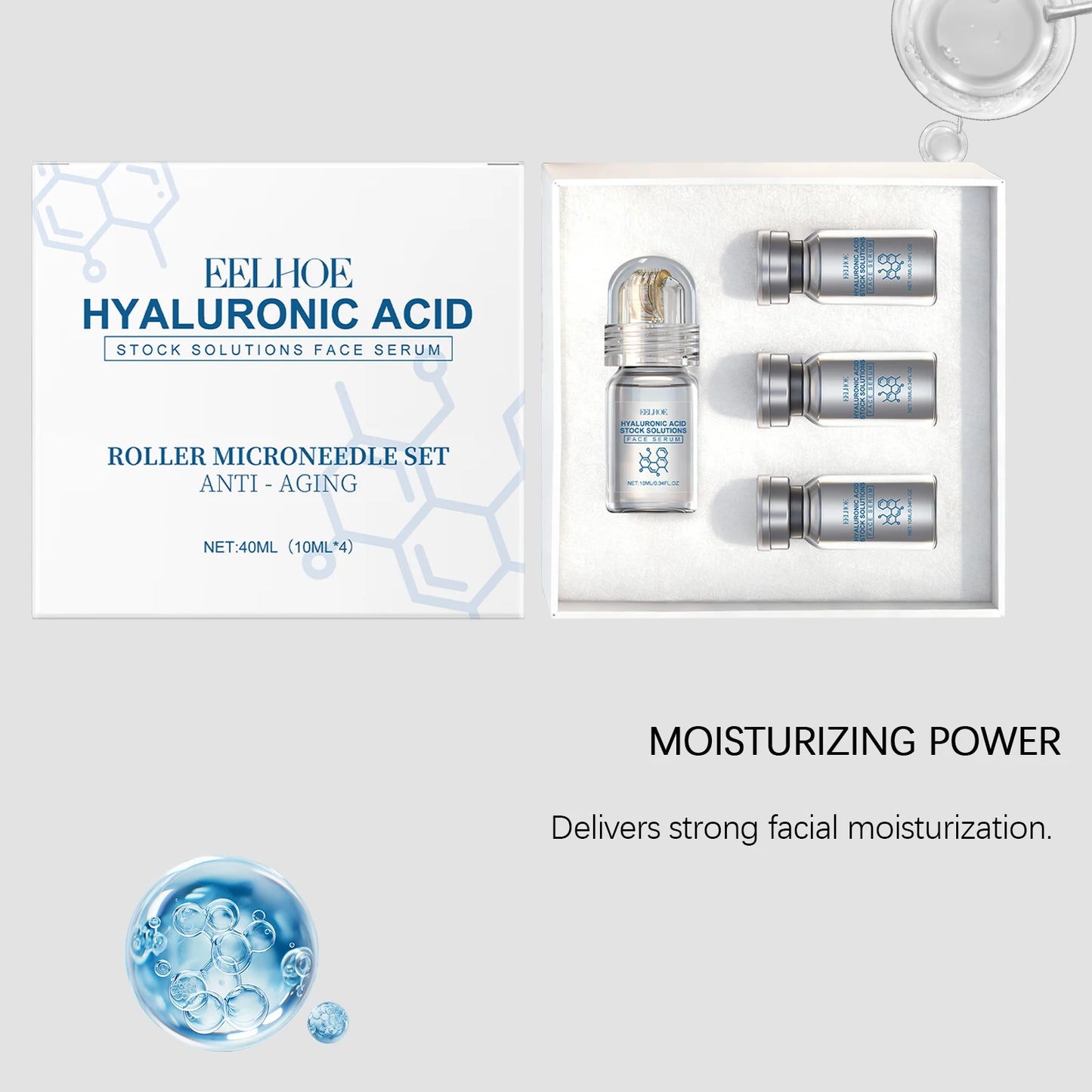 Niacinamide Microneedle serum Facial serum Kit 0.25mm Moisturizing Skin nourishing Winter skincare Face Roller Day cream 30ml