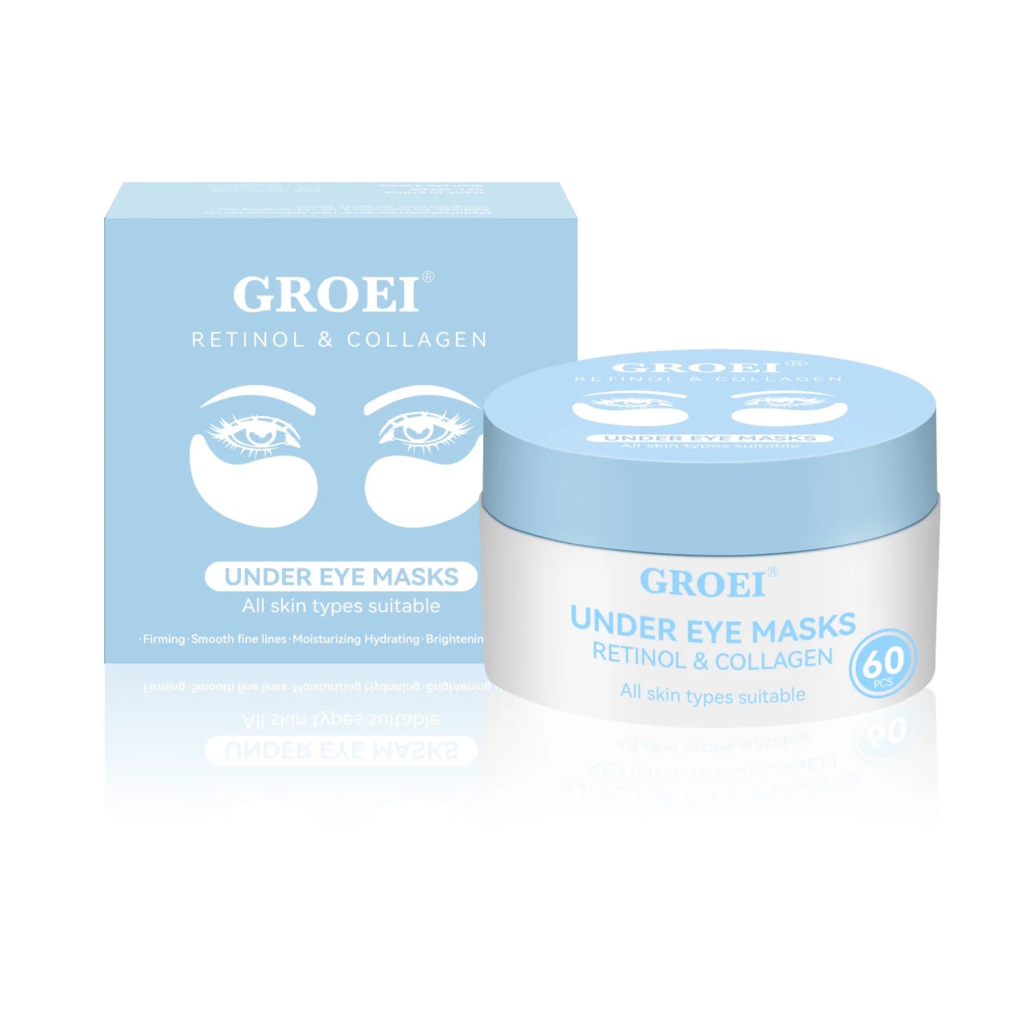 60pcs  Retinol Collagen Eye Mask Anti Dark Circles Directed Against Eye Bags Moisturizing Lifting Firming Eye Patches Skin Care